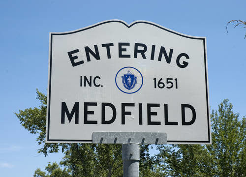 Medfield road sign