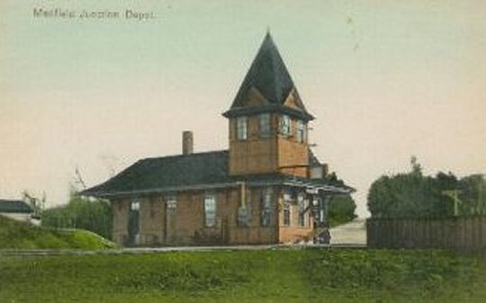 Medfield Junction station shown on a 1906 postcard